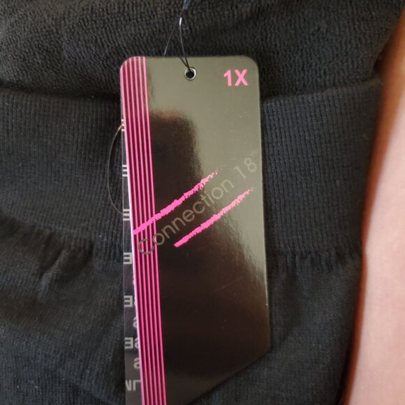 Connection 18 Women's Black Fleece Seamless Leggings Size 1X - Picture 5 of 7